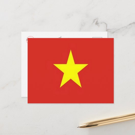 Vietnam - Vlag - Briefkaart (Voorkant / Achterkant in situ)
