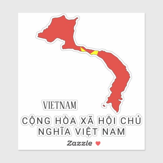 Vietnam Vlag Charmante Patriottische Kaart Sticker (Vel)