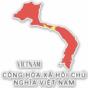 Vietnam Vlag Charmante Patriottische Kaart Sticker
