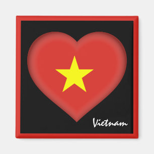 Vietnam vlag en Vietnamese hartslag/sport Magneet