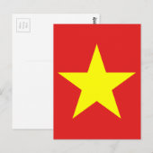 Vietnam Vlag Geel Star Verticaal Briefkaart (Voorkant / Achterkant)