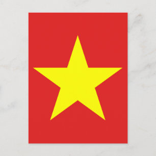 Vietnam Vlag Geel Star Verticaal Briefkaart