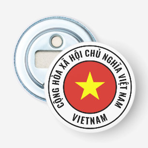 Vietnam vlag: groots patriottische bottenopener button flesopener