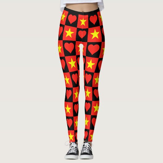 Vietnam - Vlag - Hart Patriottisch Vietnamees Leggings (Voorkant)