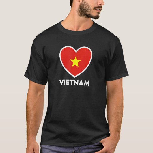 Vietnam Vlag Heart T-shirt (Voorkant)