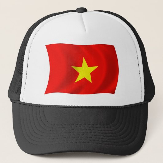 Vietnam Vlag Hoed Trucker Pet (Voorkant)