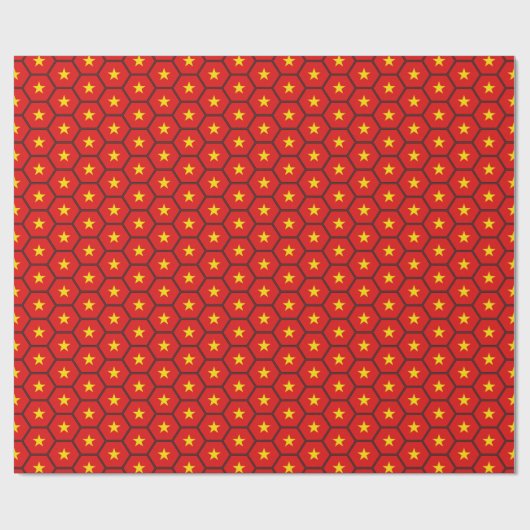 Vietnam Vlag Honeycomb Wrapping Paper Cadeaupapier (Vlak)