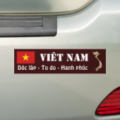 Vietnam vlag + kaartBumpersticker Bumpersticker (Op auto)