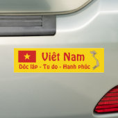 Vietnam vlag + kaartBumpersticker Bumpersticker (Op auto)