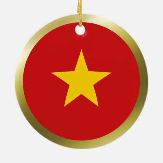 Vietnam-vlag Keramisch Ornament (Achterkant)