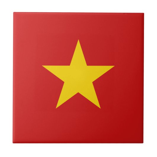 Vietnam vlag keramische tegel tegeltje (Voorkant)