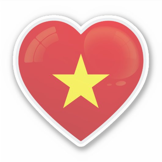 Vietnam Vlag Liefde Icon Sticker (Voorkant)