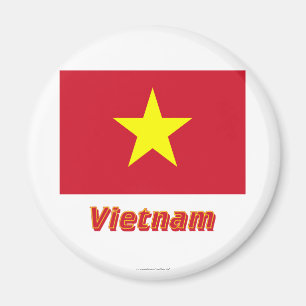 Vietnam Vlag met naam Magneet