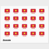 Vietnam Vlag met naam Ronde Sticker (Vel)