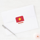 Vietnam Vlag met naam Ronde Sticker (Envelop)