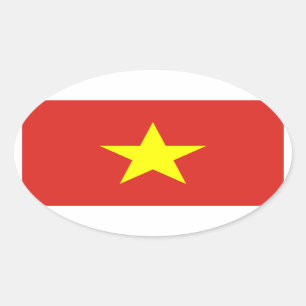 Vietnam Vlag ovaal Sticker