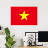 Vietnam vlag poster (Thuiskantoor)