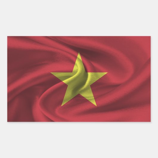 Vietnam vlag rechthoekige sticker (Voorkant)