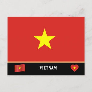 Vietnam Vlag & reizen Vietnam/Vietnam Briefkaart