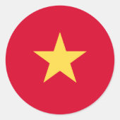 Vietnam vlag ronde sticker (Voorkant)