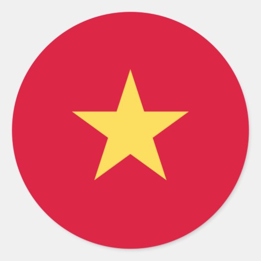 Vietnam vlag ronde sticker (Voorkant)