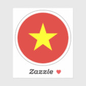 Vietnam Vlag ronde Sticker (Vel)