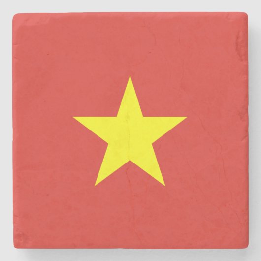 Vietnam vlag stenen onderzetter (Voorkant)