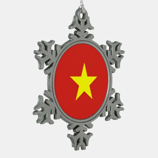 Vietnam vlag tin sneeuwvlok ornament (Links)
