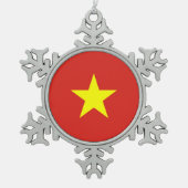 Vietnam vlag tin sneeuwvlok ornament (Voorkant)