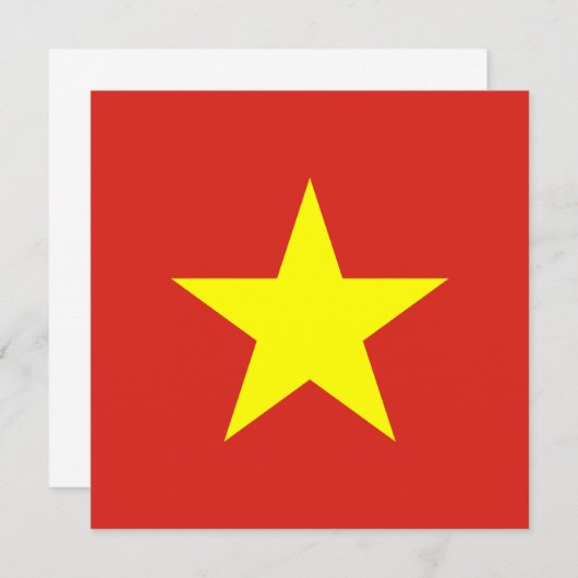 Vietnam Vlag Uitnodiging (Voorkant / Achterkant)