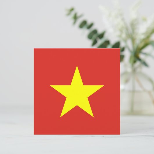 Vietnam Vlag Uitnodiging (Staand voorkant)