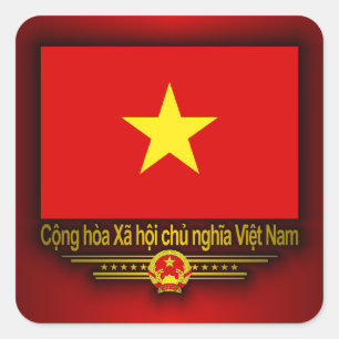 Vietnam vlag vierkante sticker