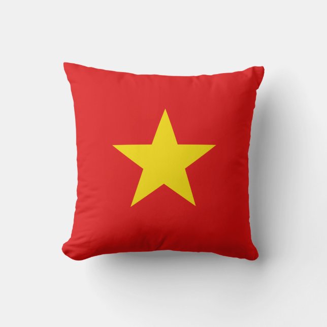 Vietnam Vlag x Vlag Pijler Kussen (Voorkant)