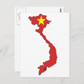 Vietnam-vlaggenkaart Briefkaart (Voorkant / Achterkant)