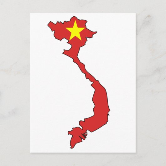 Vietnam-vlaggenkaart Briefkaart (Voorkant)