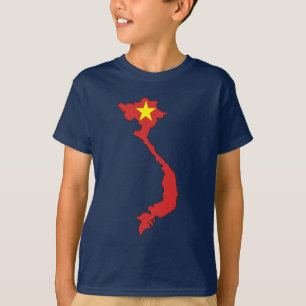 Vietnam-vlaggenkaart T-shirt