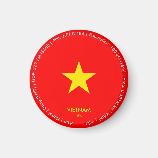 Vietnam Vlagmagneet Magneet (Voorkant)