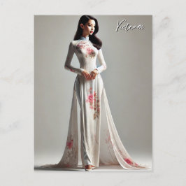 Vietnam Vrouw in Ao Dai Briefkaart