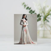 Vietnam Vrouw in Ao Dai Briefkaart (Staand voorkant)