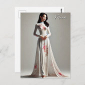Vietnam Vrouw in Ao Dai Briefkaart (Voorkant / Achterkant)