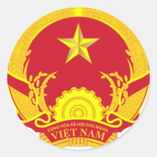 VIETNAM WAPEN. VIETSYMBOOL RONDE STICKER
