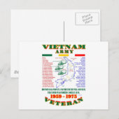 VIETNAM WAR. AMERIKAANSE ARMY VETERAN BRIEFKAART (Voorkant / Achterkant)