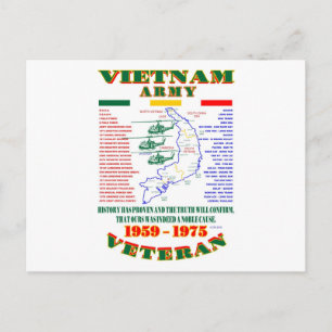 VIETNAM WAR. AMERIKAANSE ARMY VETERAN BRIEFKAART