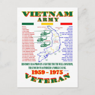 VIETNAM WAR. AMERIKAANSE ARMY VETERAN BRIEFKAART