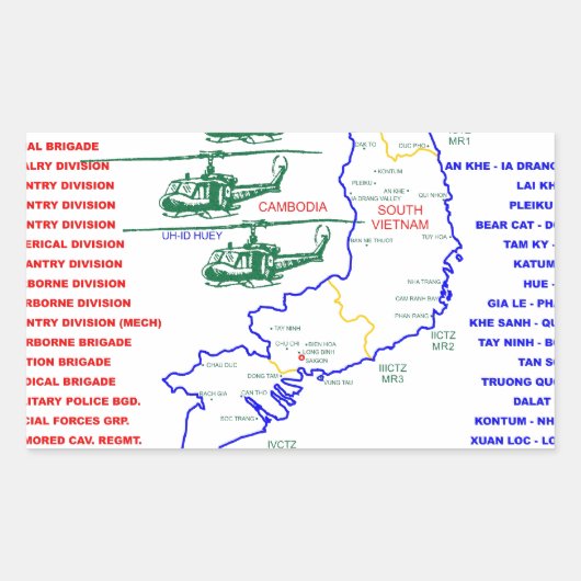VIETNAM WAR. AMERIKAANSE ARMY VETERAN RECHTHOEKIGE STICKER (Voorkant)