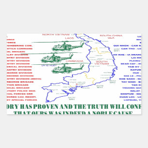 VIETNAM WAR. AMERIKAANSE ARMY VETERAN RECHTHOEKIGE STICKER
