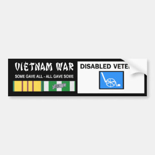VIETNAM WAR - GEHANDICAPTE VET BUMPERSTICKER