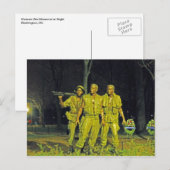 Vietnam War Memorial tijdens de nacht van Washingt Briefkaart (Voorkant / Achterkant)