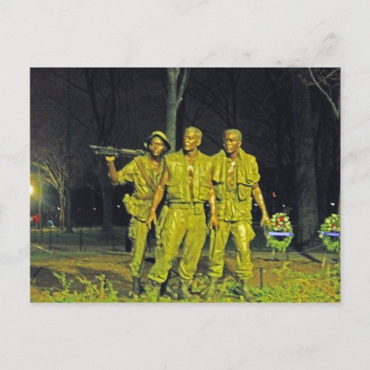 Vietnam War Memorial tijdens de nacht van Washingt Briefkaart (Voorkant)