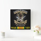 VIETNAM WAR VET CLOCK VIERKANTE KLOK (Huis)